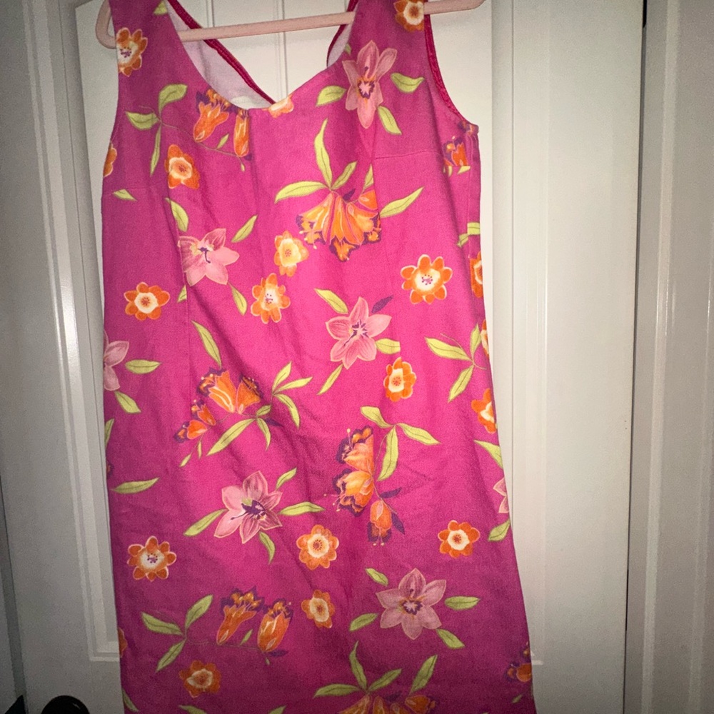 Floral Pink Sleeveless Dress
